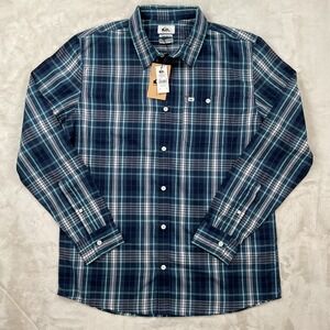 Quiksilver Swinton‎ LS Mens Plaid Button Down Shirt Blue Teal EQYWT04535 New M